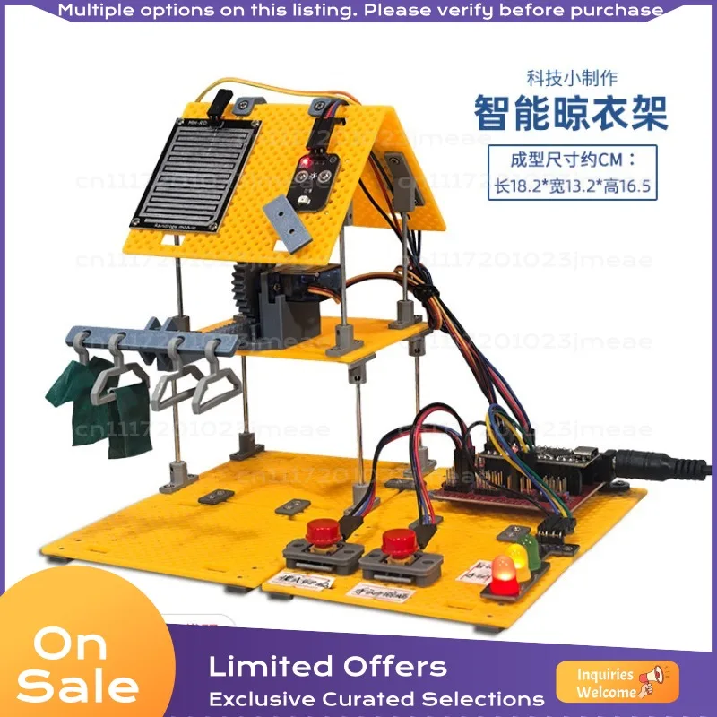 Smart Clothes Drying Rack Arduino Graphic Programming STEM Maker Science Experiment DIY Kit Accessories