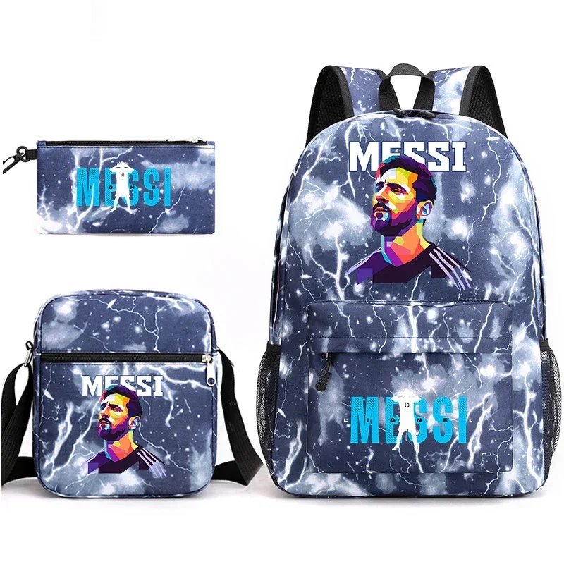 Student school bag shoulder bag pencil bag 3-piece casual backpack set suitable for boys and girls