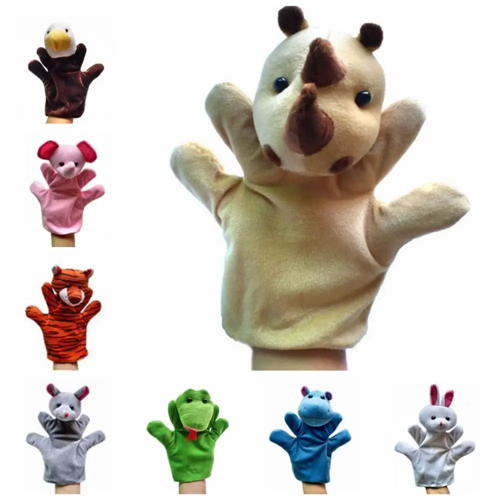 24-types handpoppen voor dieren Cartoon dierendoek Schattige handpoppen Knuffel Knuffel Dieren Handvingerpop