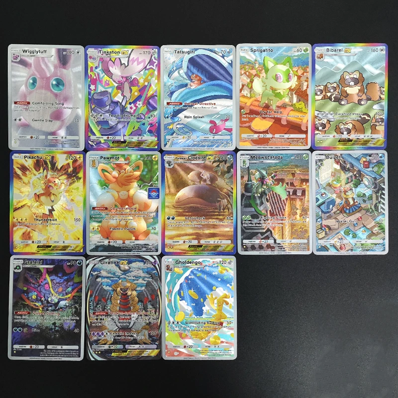 

13 шт./компл. DIY PTCG карманный английский Пикачу Bibarel Buizel Gholdengo Giratina Grafaiai Sprigatito коллекция хобби игрушка-флеш-карта