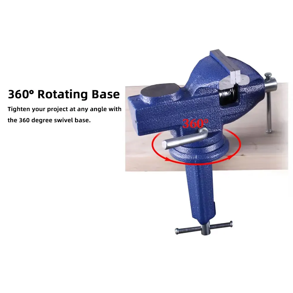 1PCS 360° Totatable Small Swivel Base Clamp-on Bench Vise Tools for Woodworking Repair Work