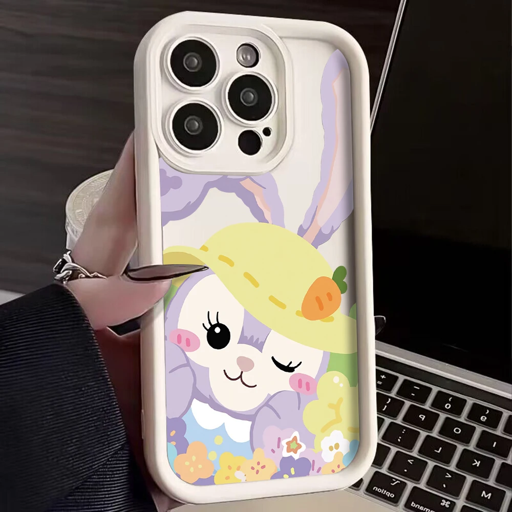 

Cute Disney Cartoon LinaBell StellaLou Phone Case for IPhone 16 15 14 13 Pro Max Mini Plus Soft TPU Back Cover With Hand Strap