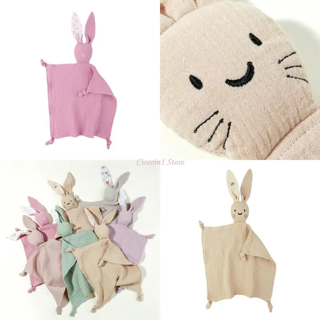 

Y1UB Baby Naptime Soother Soft Cotton Security Blanket Breathable Newborns Comfort Towel Colorful Baby Blanket for Infants