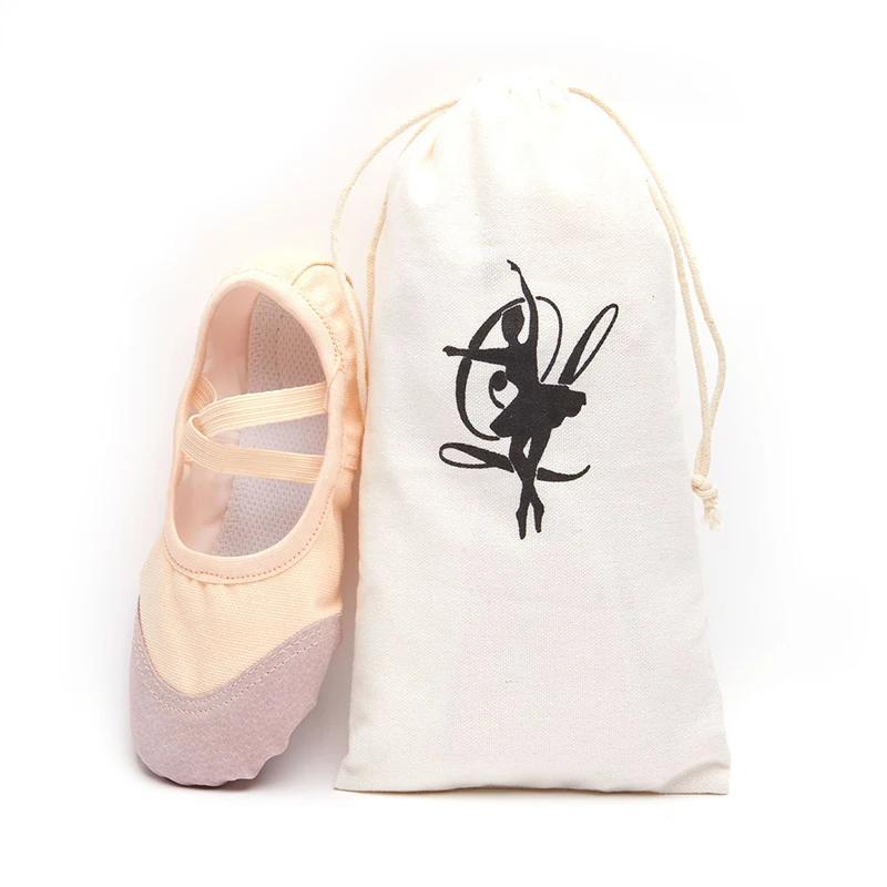 Double Drawstring Ballet Dance Bag Canvas Ballet Bag For Girls Ballerina Pointe Shoes Bags Ballet Dance Accessories