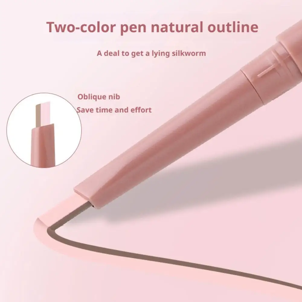 Penna bicolore per baco da seta sdraiata sotto l'eyeliner Illumina l'ombra Matita per trucco Nude Rosa Beige Contorno evidenziatore palpebra inferiore