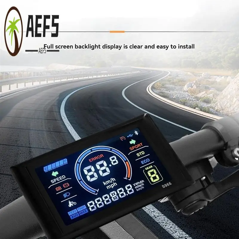 

AEF5-S966 ЖК-дисплей для электрического велосипеда, приборная панель SM5 + 2PIN + 20A, 36 В/48 В, синусоидальный контроллер для комплекта модификации горного велосипеда