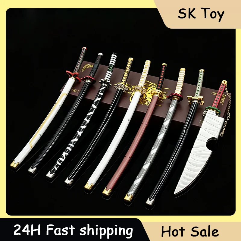 25cm Anime Sonnenrad-Klinge Kamado Tanjiro, Agatsuma Zenitsu Metall-Sammlerstück Ornament Geschenke für Freunde Messer Spielzeug Schwert Katana
