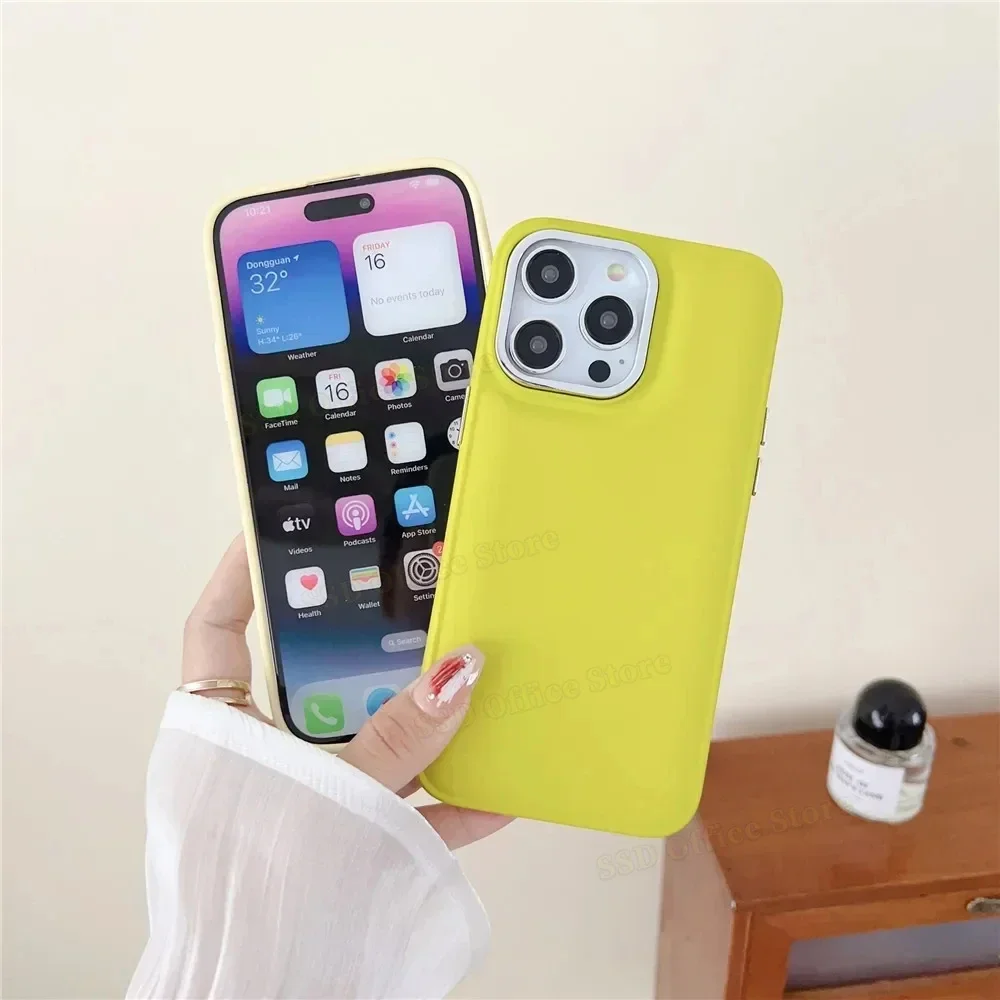 

Luxury Plating Air cushion Phone Case For iPhone X XR XS 14 13 11 12Pro Max Solid Color Shockproof Soft Silicone Anti-drop Cover