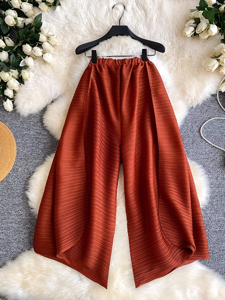 

Lazy style high waisted design sense pleated wide leg pants women spring 2026 new loose versatile commuting casual pants