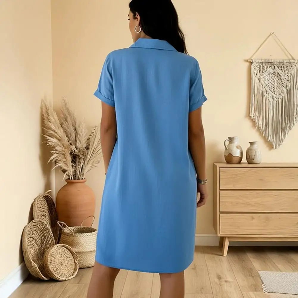 Summer New Solid Color Loose Casual Shirt Women Short Sleeve Oversized Aesthetic Tops Women All Match Femme Clothes With Pockets