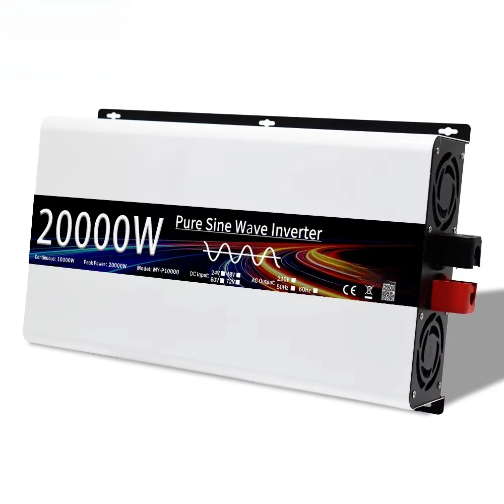 MYAMI 10KW Full Power Pure Sine Wave Power Inverter 24V/48V/60V/72V DC to AC 220V Off-Grid Solar/Car Inverters Dual Output LCD
