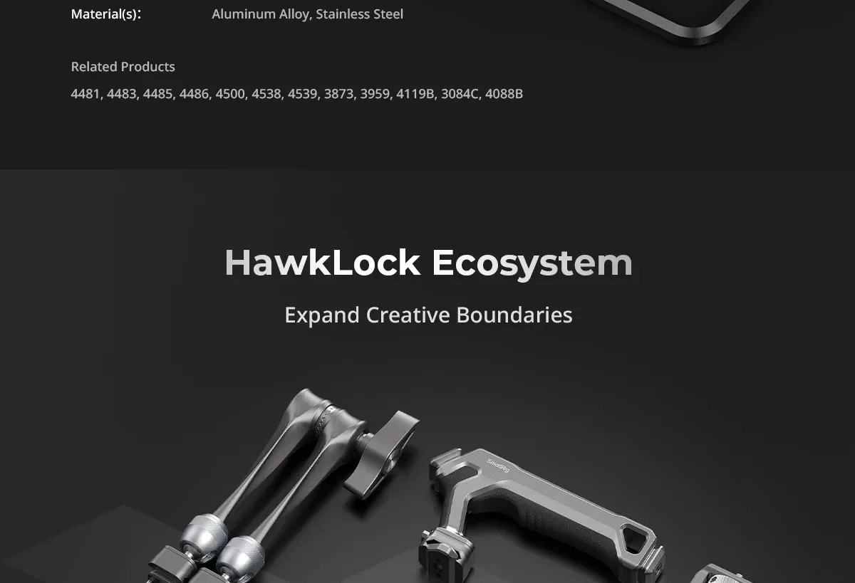 SmallRig HawkLock H21 Quick Release Monitor Support with NATO Clamp Monitor Mount with Quick Release NATO Rail,Load 2.5kg 4487