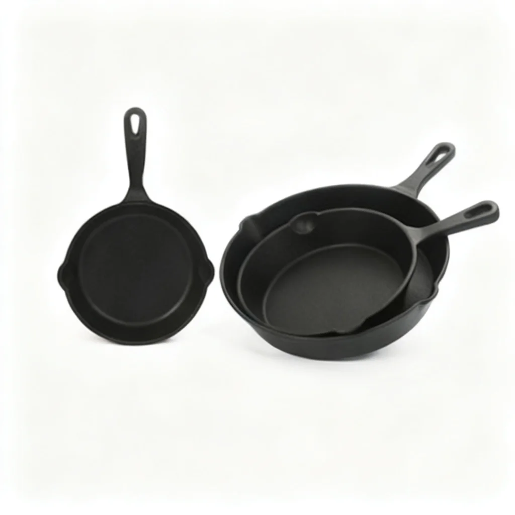 Cast Iron Skillet Set 3-Piece Pre-seasoned 16cm 20cm 26cm Frying Pan Set for Stove Oven Camping Cooking Top Rated 2026