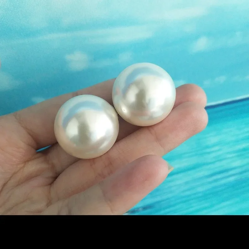 

2cm Big Simulated Pearl Earrings Temperament Simple Personality White Statement Earrings For Women Korean Earrings Jewelry Gift