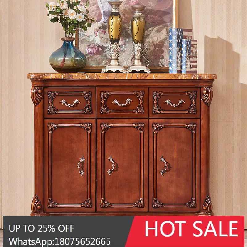 

MJY European-style Solid Wood American-style Marble Surface Storage Cabinet