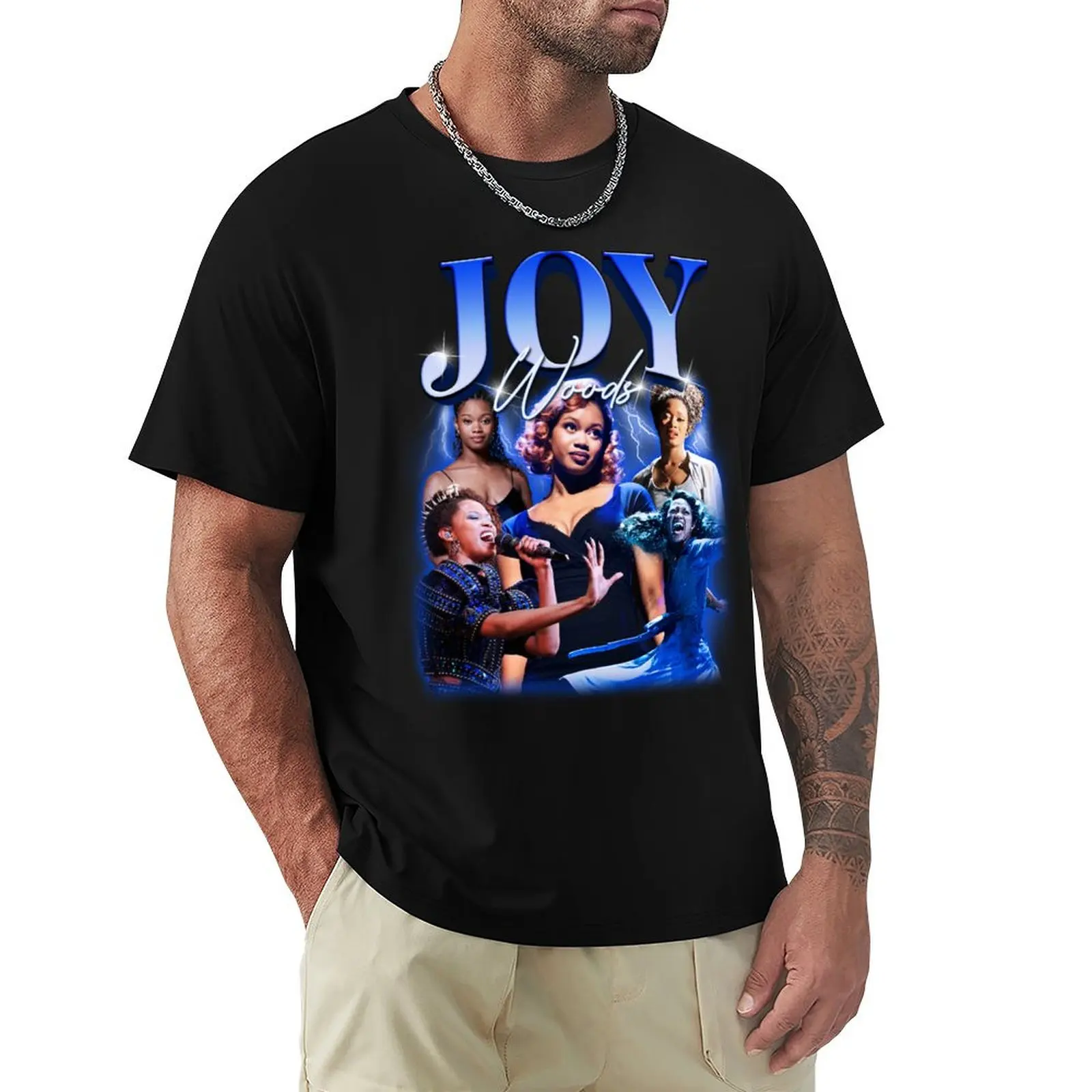 

Joy Woods T-Shirt tops summer 2025 oversizeds funny shirt cotton plus size men clothing