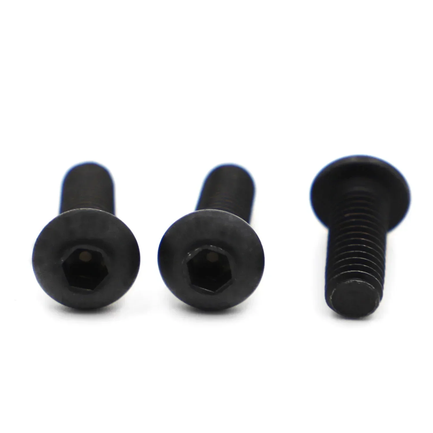 M2 M2.5 M3 M4 M5 M6 M8 M10 M12 Black 10.9 Steel Hex Button Head Hex Socket Cap Screw Hexagon Socket Round Head Bolt ISO7380