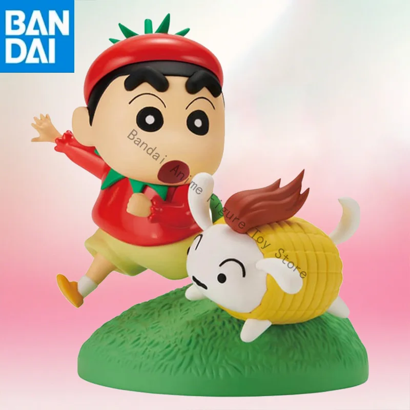 

in stock Original Genuine Crayon Shin-chan Vegetable dressing Nohara Shinnosuke and Shiro BANDAI NAMCO BANPRESTO PVC 10cm model