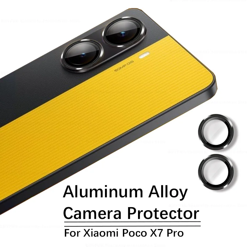 Aluminum Alloy Camera Glass For Xiaomi Poco X7 Pro Metal Ring Lens Protector Cover Pocox7Pro Poxo Little Poco X 7 Pro 7Pro 5G