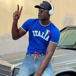 2000s Vintage Grunge Baby Tees Y2k Men's Hip Hop Italy Graphic Blue T-shirt Harajuku Emo Streetwear Gothic Short Sleeve Clothing