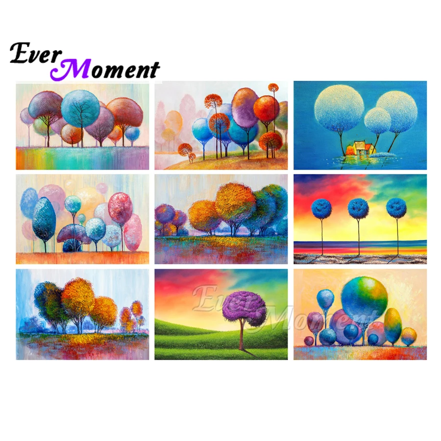 

Ever Moment алмазная живопись художественный набор красочный дом на дереве 40*60 см полный квадратный круглый камень мозаика живопись дом ASF2308