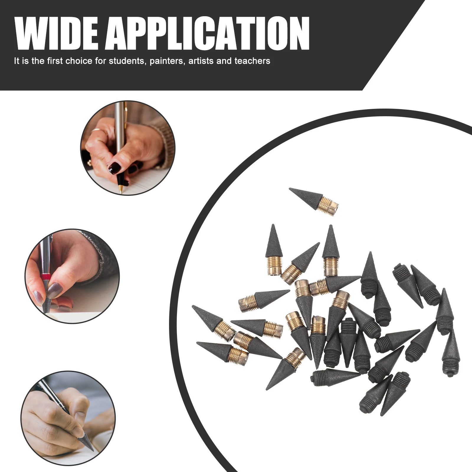 30Pcs Everlasting Pencil Refills Smooth Writing Nibs Ergonomic Design Portable for Students Painters Artists Everlasting Pencil