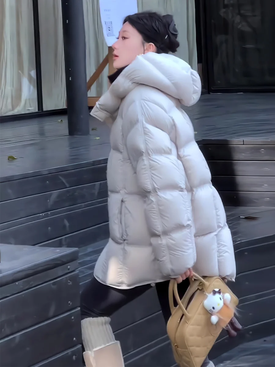 Mujer Faionable blanco Du abajo Jaet calidez extrema acción fría coreano Sle invierno nueva llegada mocasín Color abrigo