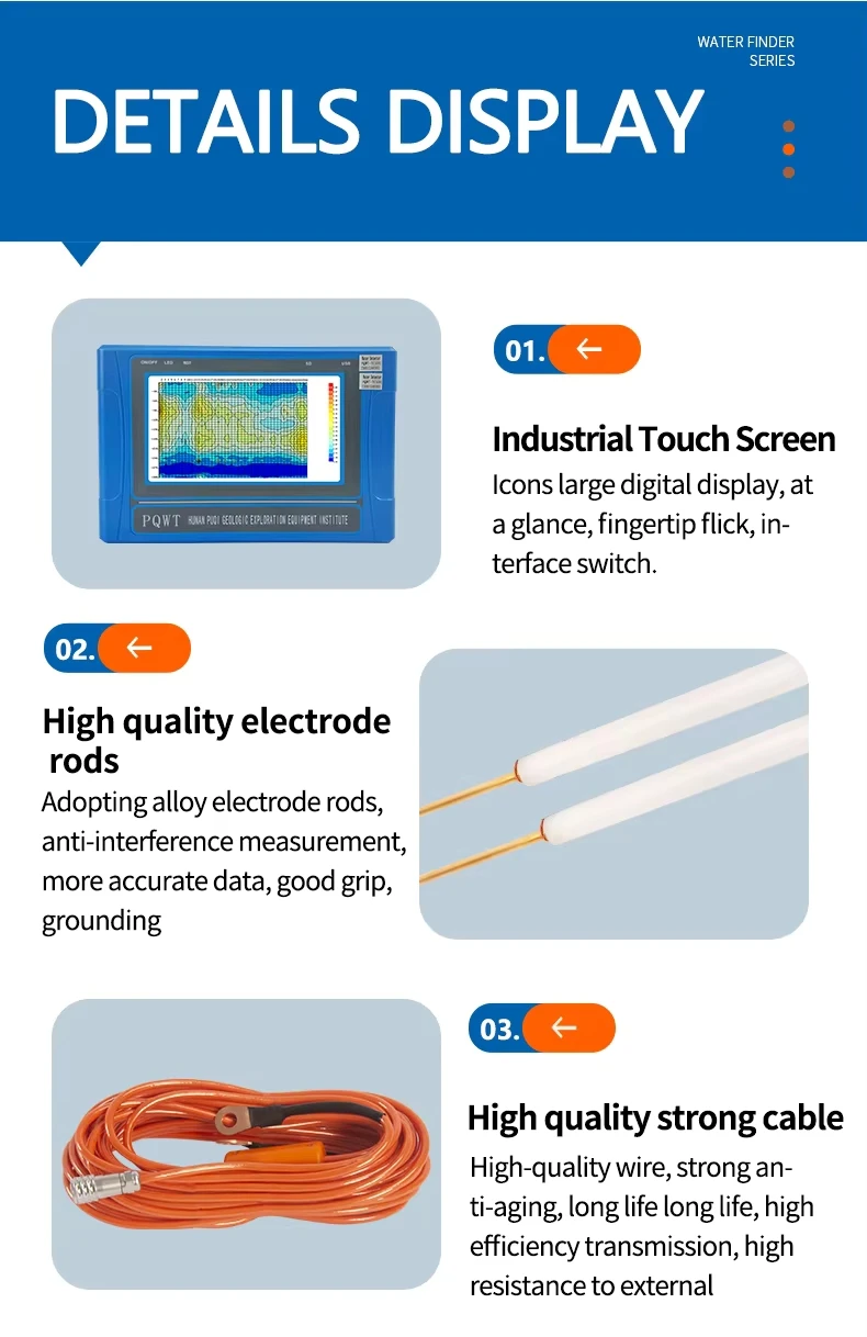 TC150 TC300 TC500 équipement de détection d'eau souterraine à opération simple qualité de l'eau
