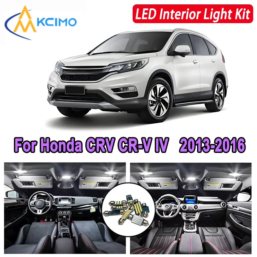 

Kcimo For Honda CRV CR-V IV MK4 4 2013 2014 2015 2016 Premium Bright LED Interior Dome Map Trunk Light Kit Car Led Lamps Canbus