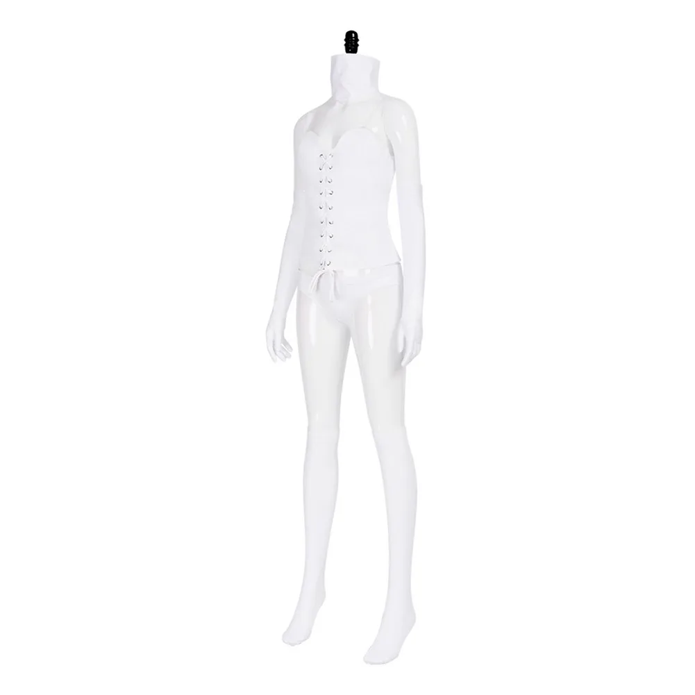 

White Fantasia Queen TV Emma Cosplay Grace Frost Costume Adult Women Top Shorts Cloak Outfits Carnival Party Suit