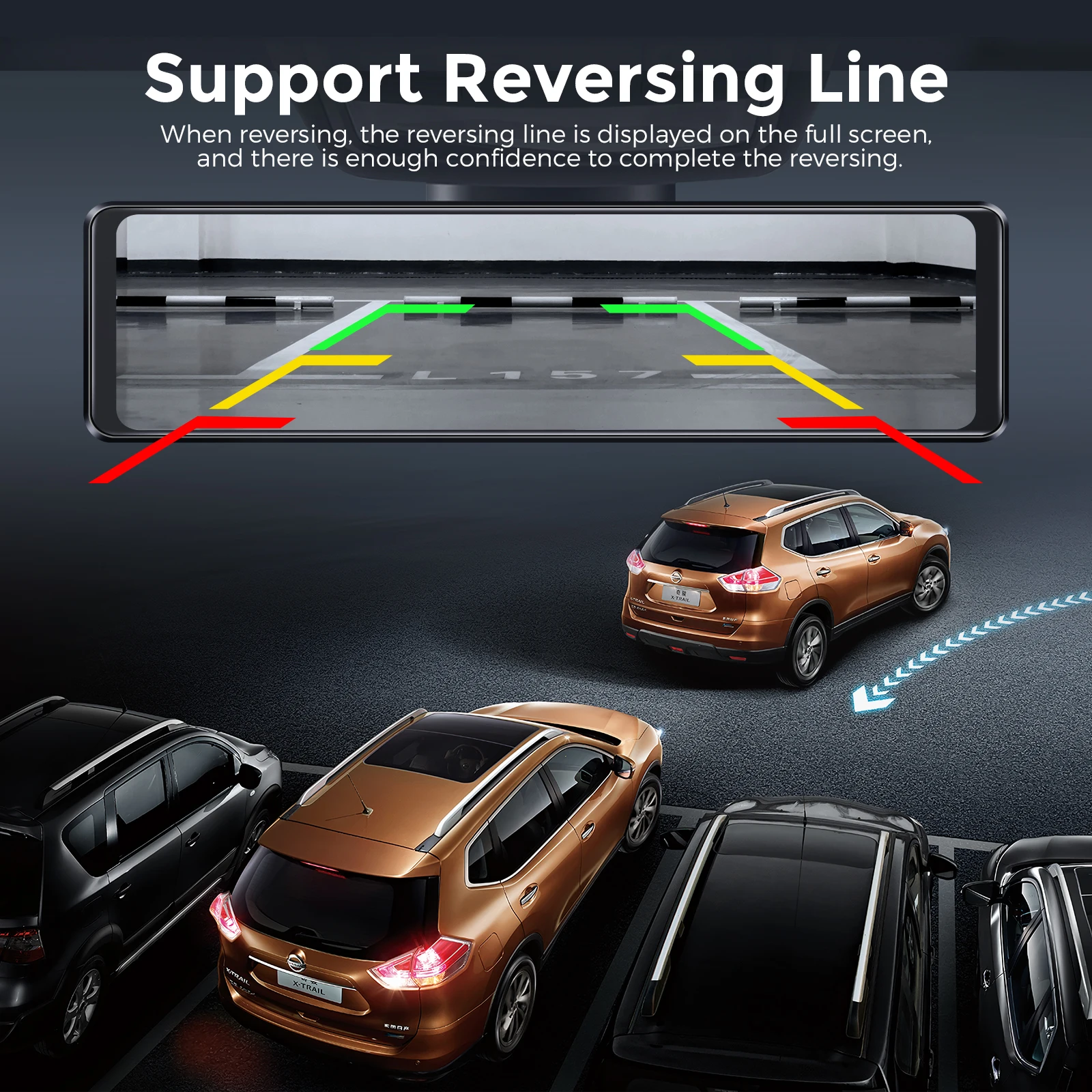 LINGDU LD05 Dual 2K 11.26'' Touch Screen Streaming Mirror Video Car Built in GPS Dash Cam Front and Rear