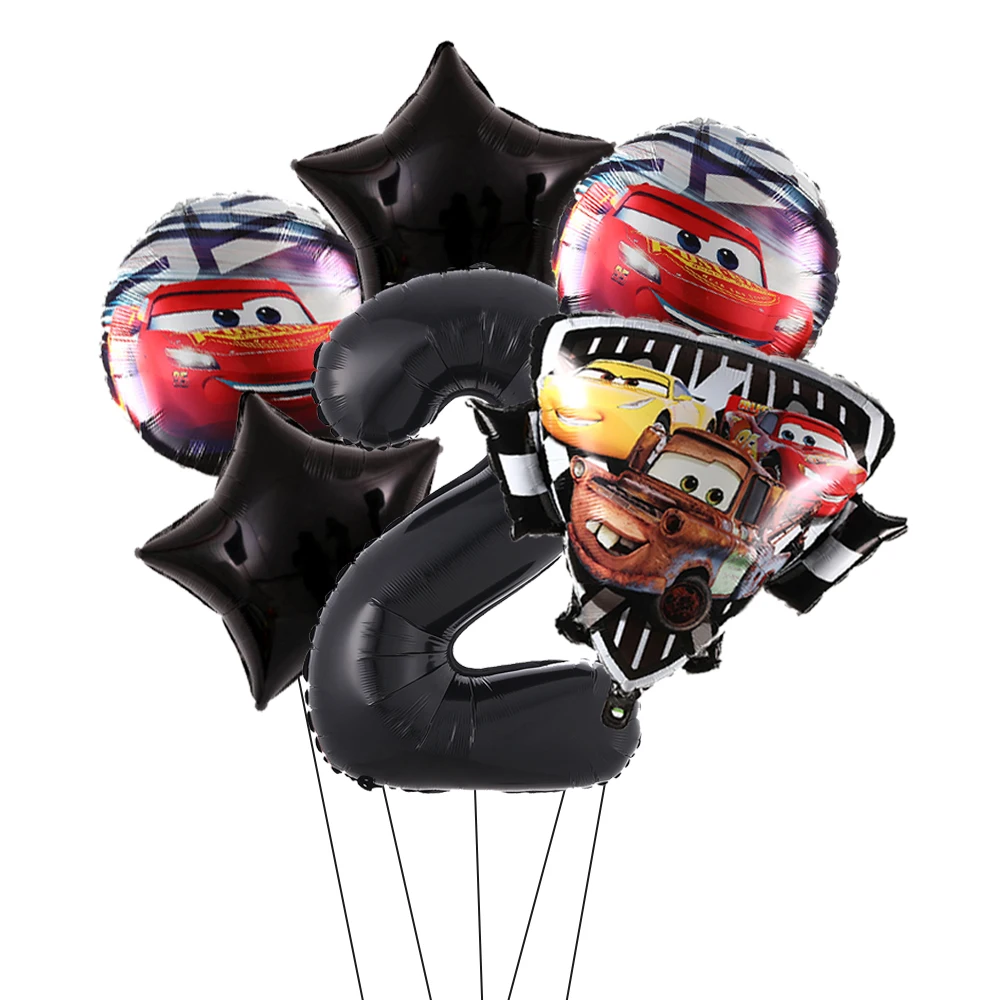 6-8pcs/set Disney Cars Kids Happy Birthday Party Balloons Decorations Boys Girls Lightning McQueen Aluminum Foil Party Supplies