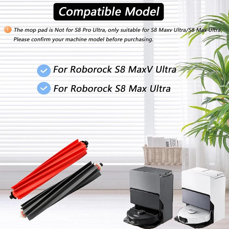 แปรงหลักยางสําหรับ Roborock S8 Maxv Ultra, S8 Max Ultra เครื่องดูดฝุ่น, อุปกรณ์เสริมแปรงลูกกลิ้งหลัก