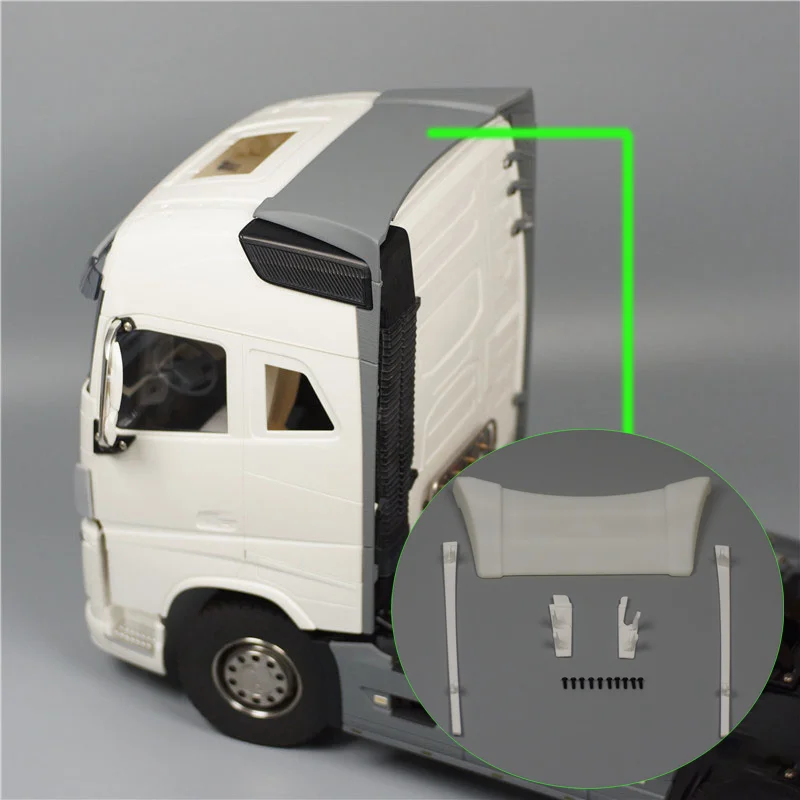 

1:14th Scale Plastic Narrow Body Tail Spoiler for Tamiya RC Truck VOLVO FH16 750 56360