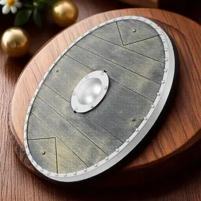 1pc Shield Realistic Ancient Roman Design Lightweight Plastic Round Shield For Kids Adults Medieval Pretend Play Props Cosplay