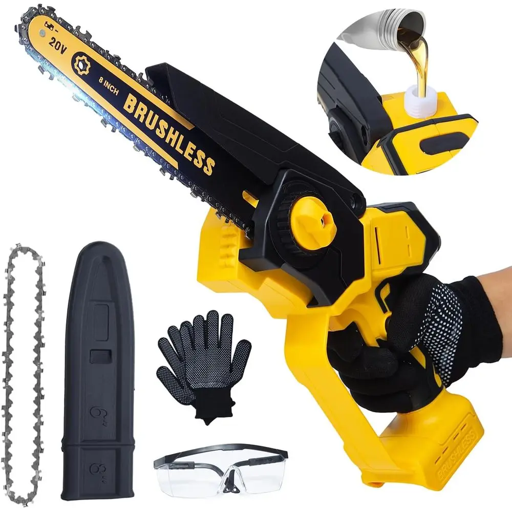 

Аккумуляторная мини-бензопила 8 дюймов для Dewalt 20 В MAX с питанием от аккумулятора (БЕЗ аккумулятора), электрическая аккумуляторная ручная бензопила, портативная маленькая R