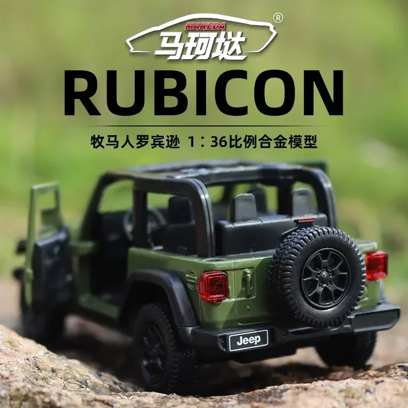 MAKEDA 1:36 Wrangler Rublcon Convertible Hardtop voiture Simulation moulé sous pression en alliage de métal modèle voiture jouets pour enfants Collection cadeaux
