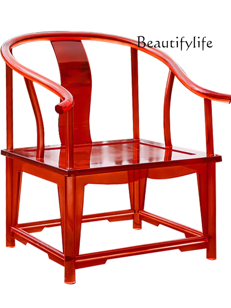 

Nordic Hotel Soft Chair Chinese Restaurant Red Armchair Palace Chair Acrylic Sculpture