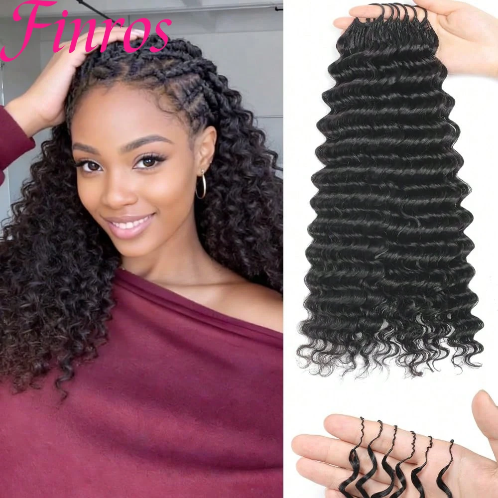 

Наращивание волос для плетения косичек: 100% натуральные волосы, свободные глубокие волны, без узлов, предварительно разделенные, кудрявые, для плетения косичек.