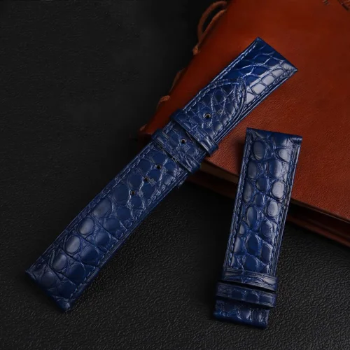 Imagen 2 del producto Correa de piel de cocodrilo de 12mm, 14mm, 15mm, 16mm, 17mm, 18mm, 19mm, 20mm, 21mm, 22mm, correa de reloj de piel de cocodrilo negra, marrón y azul para todas las marcas