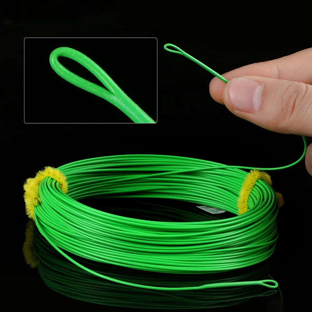 Moss Green Fly Line WF 3/4/5/6/7/8F Waga do przodu pływająca żyłka muchowa ze spawanymi pętlami New Arrival wysokiej jakości — zdjęcie 7
