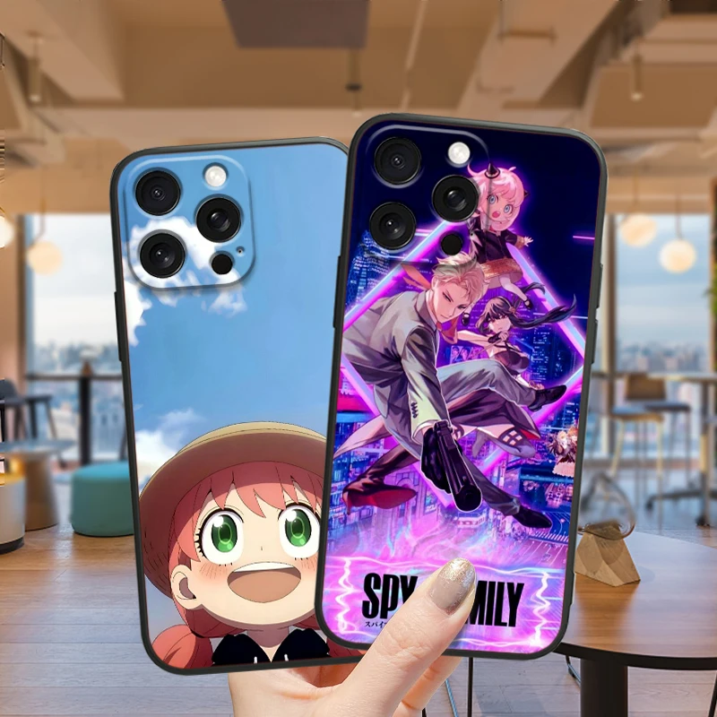 SPY X FAMILY Movie Comic Anime For iPhone 15 14 13 12 11 XS XR X 8 7 SE Pro Max Plus Mini Black Back Phone Case