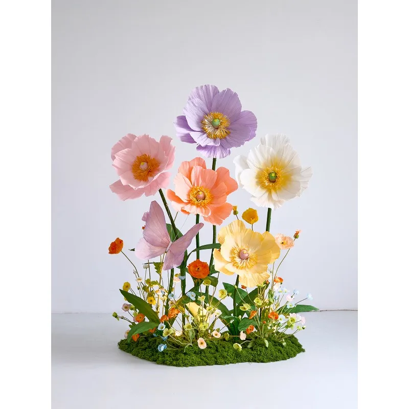 Giant paper art flower delivery ceremony fake flower arrangement bionic