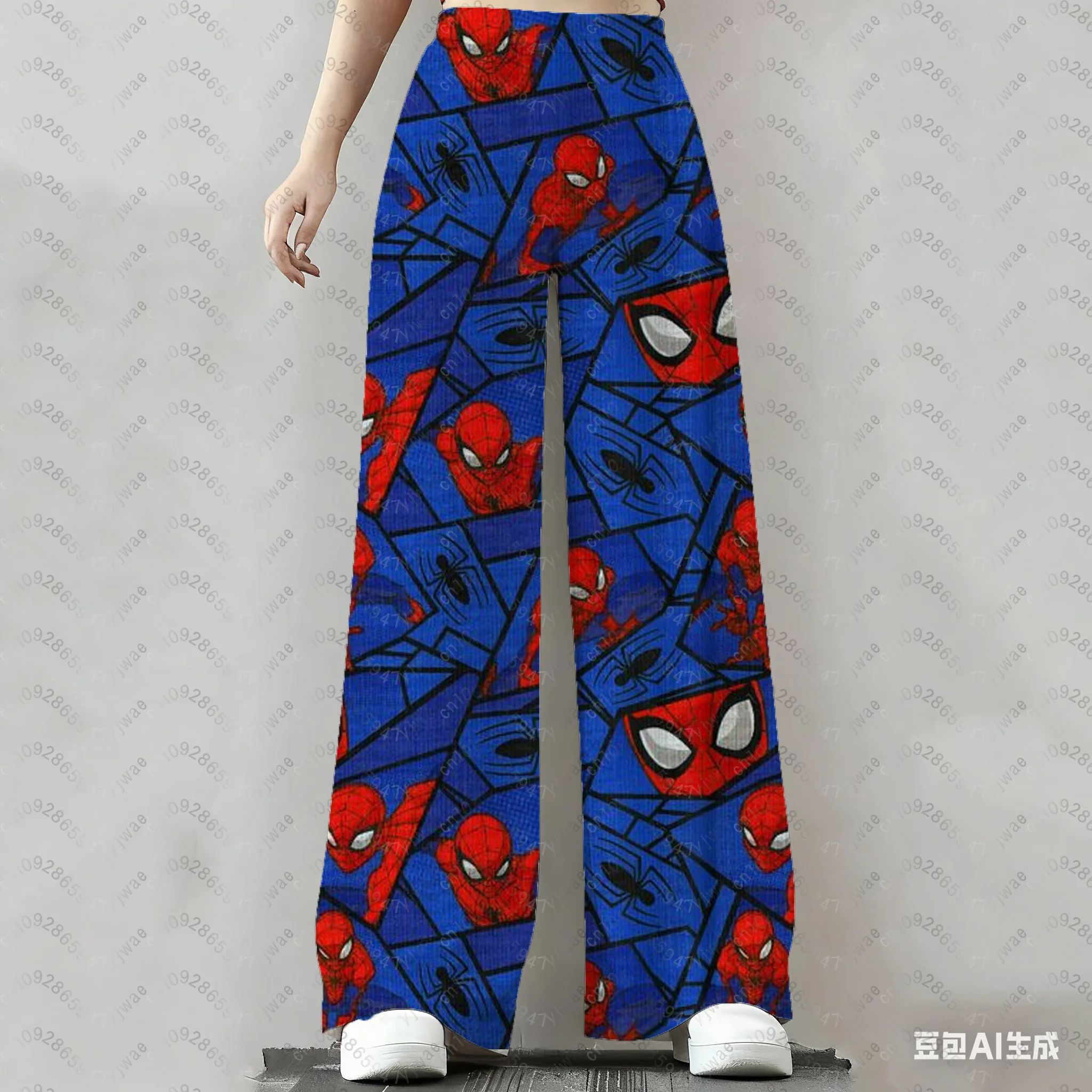 Pantalones largos con estampado 3D para mujer y niña, pantalones informales para jóvenes, pantalones de pijama, pijamas de Spider-Man con dibujos animados para Otoño e Invierno
