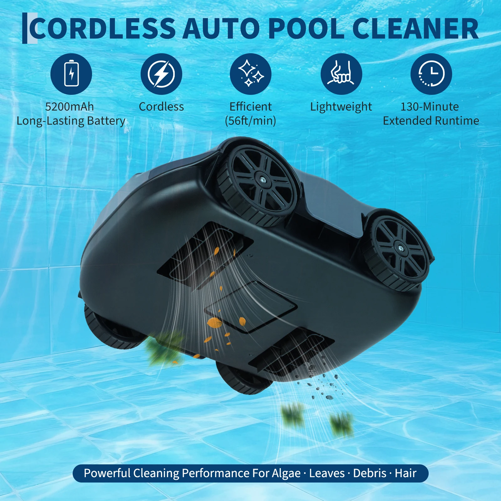 무선 로봇식 수영장 흡입 청소기 – 130분 작동 시간 - Pool Robot Cleaner Cordless 리뷰 및 가격