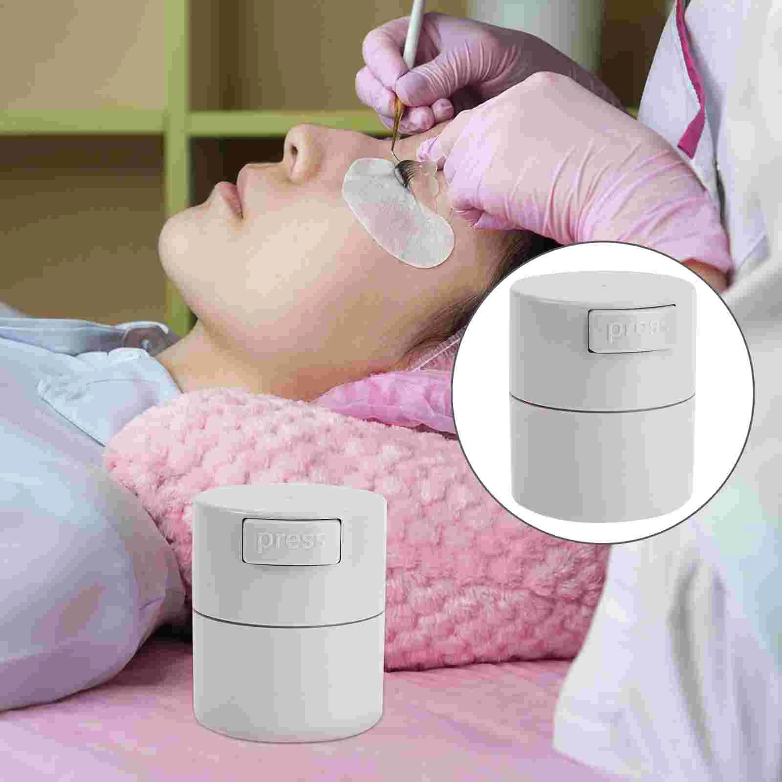 

1pc Eyelash Glue Storage Jar Sealed Eyelashes Extension Glue Makeup Tools Storage Jar Container (Grey)