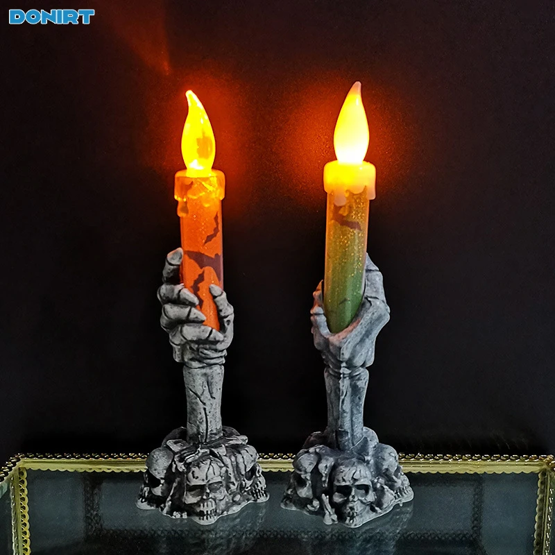 

Halloween Skeletons Ghost Hand Night Light Party Candles Pumpkin Happy Halloween Festival Atmosphere Party Home Decorations