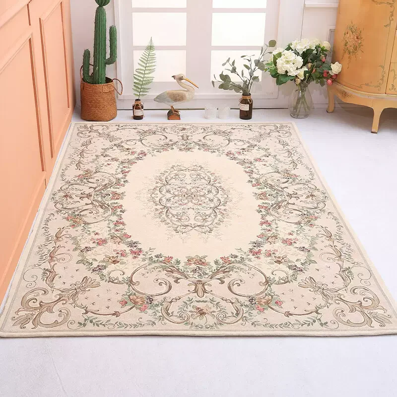 

Pastoral Style Flower Rugs Living Room Home Decoration Carpet For Bedroom Store Product Display Floor Mat Sofa Table Area Rug