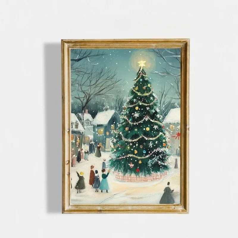 Christmas Tree Prints Wall Art Cute Christmas Eve Art Christmas Decor Cozy Winter Decor Christmas Decor