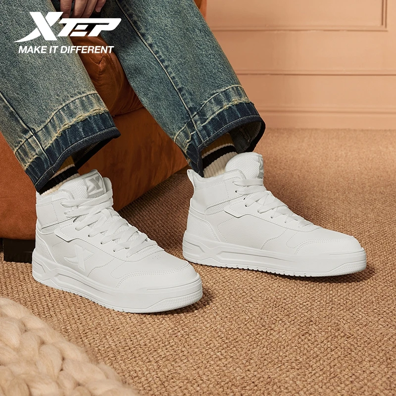 Xtep Men's Cotton Shoes 2025 Winter Minimalist Water Proof Durability Everyday Mid Top Comfortable Casual Shoes 875419370003